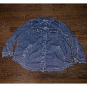 Torrid Jean Jacket Womens Size 1 Dark Blue Denim Biker Classic Pockets